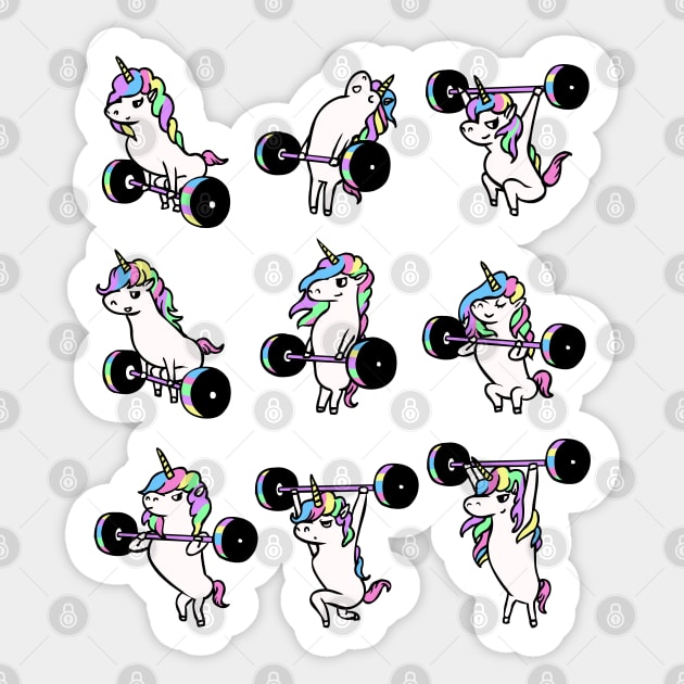 OLYMPIC LIFTING Unicorn Sticker by huebucket